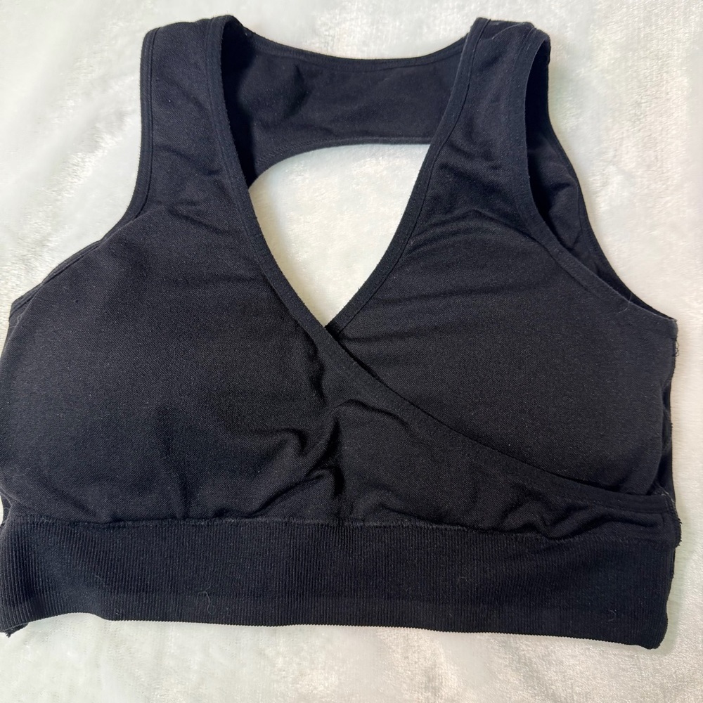 NVGTN Black Open Back Sports Bra Medium Support Size M Gym